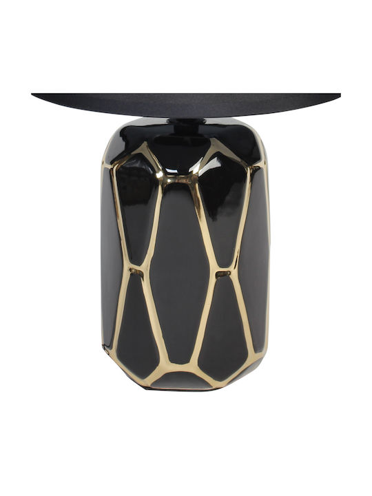 Keskor Ceramic Table Lamp for Socket E14 with Black Shade and Multicolor Base