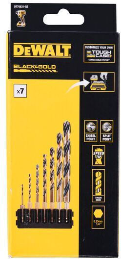 DEWALT Σετ 7 Τρυπάνια με Εξάγωνο Στέλεχος για Μέταλλο και Ξύλο