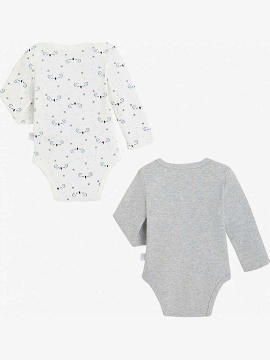Petit Beguin Baby-Strampler Set in Grau Petit Beguin Baby-Strampler Set in Grau