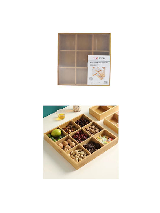 Tpster Wooden Storage Box with Lid 33.5x33.5x5cm 1pcs