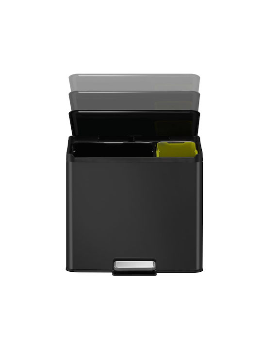 Eko Coș Essential De Gunoi Din Oțel Inoxidabil Cu Pedală Negru 9lt
