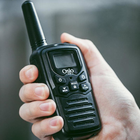 Osio OPM-1050 Безжичен Трансивър PMR 0.5W с Монохромен Екран Комплект 2бр В Черен Цвят