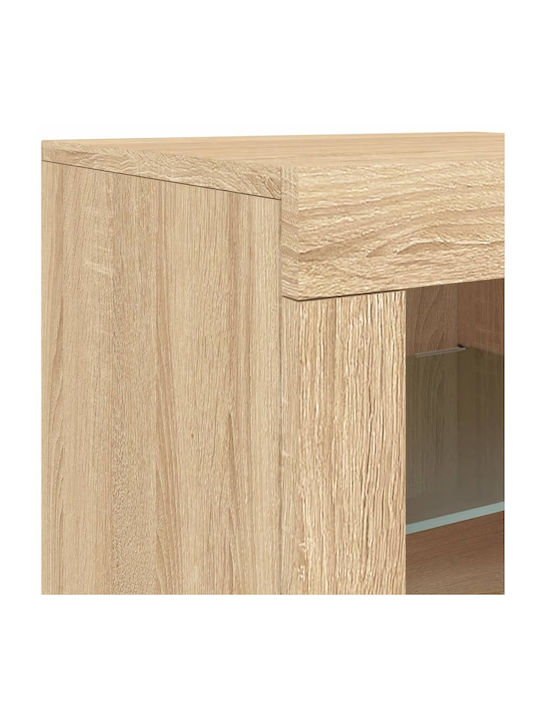 Rectangular Side Table Wooden Beige 2 Pieces W37xD41xH67 cm