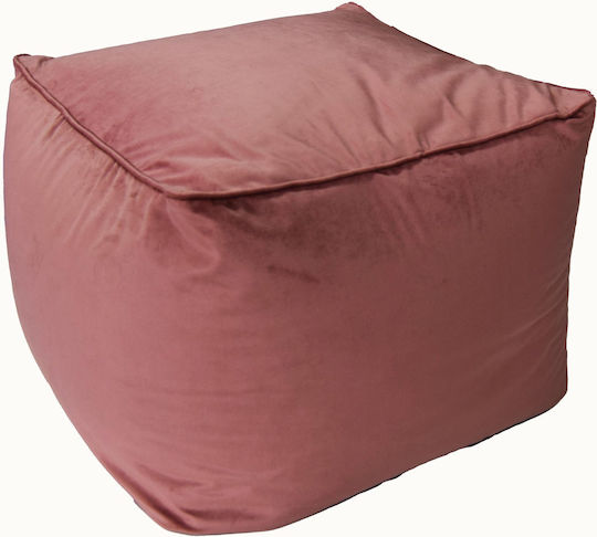 Decocraft Sitzsack Hocker Samt Rosa 50x50x40cm