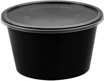 Ecocraft Disposable Plastic PP Tableware 475ml Black 50pcs