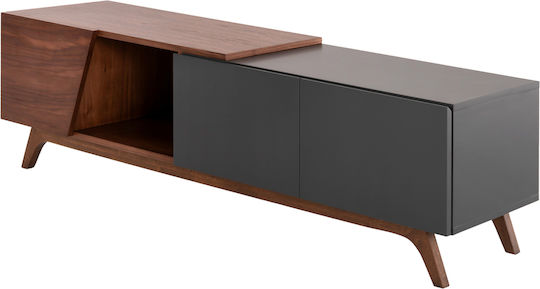Suport TV din Lemn Hudson Walnut & Dark Grey L180xW40xH50cm