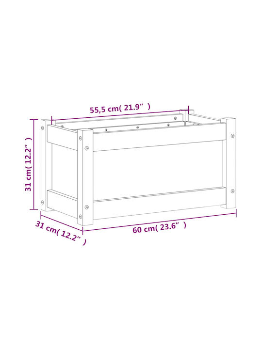 vidaXL Planter Box Wooden Brown 60x31x31cm.
