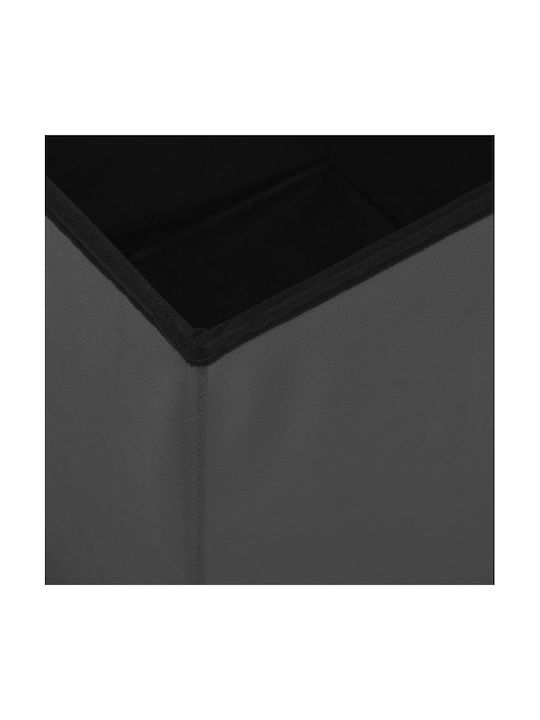 Hocker Für das Wohnzimmer Klappbar Mit Stauraum Gepolstert mit Kunstleder Gray 2Stück 38x38x38cm