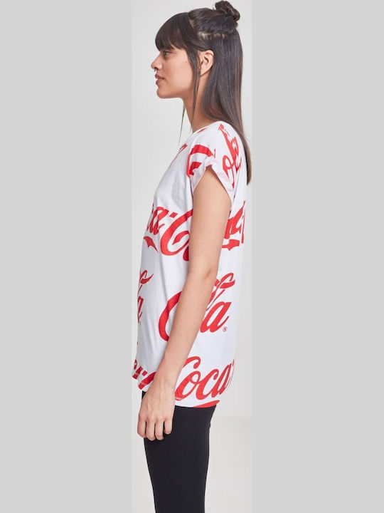Merchcode Γυναικείο T-shirt Λευκό Βαμβακερό