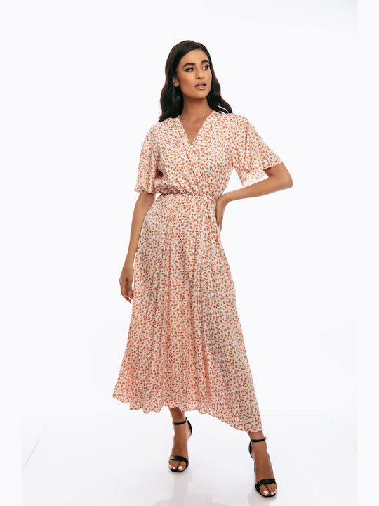 Just Top Midi Rochie Înfășurați Alb