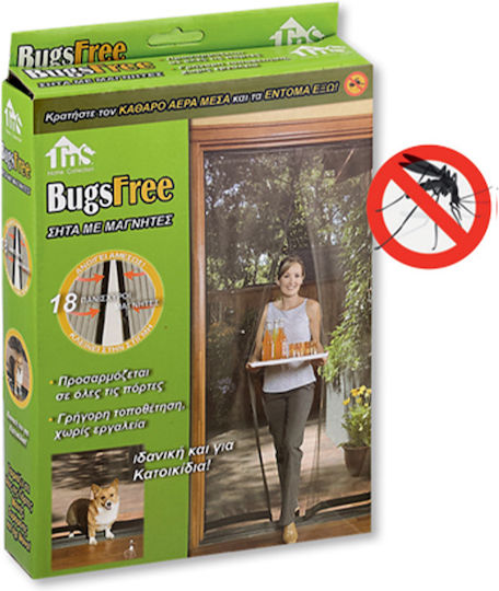 TnS Pet Friendly Mosquito Net Door with Magnetic Closure Black 215x100cm