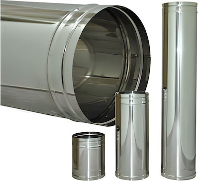 Chimney Pipe Heavy Duty Type F 120 Stainless Steel Aisi 304 Ba 25 Centimeters Airduct Hellas