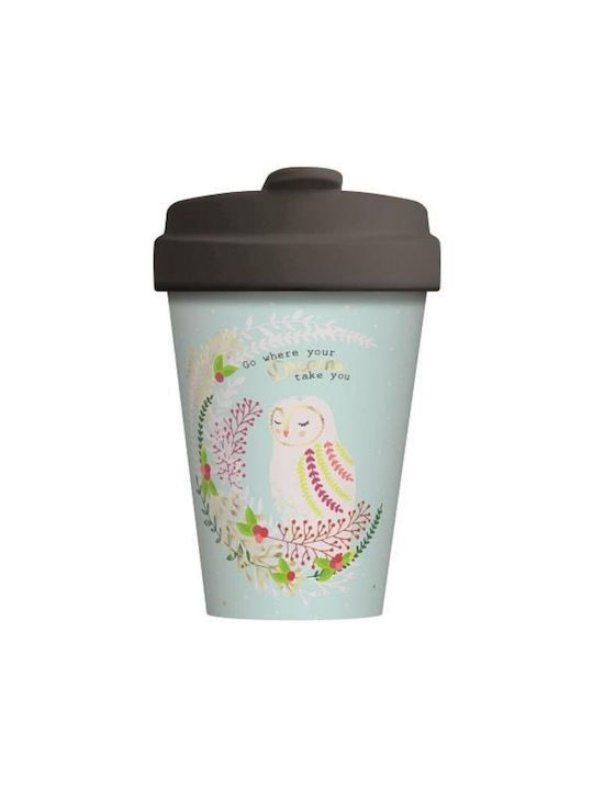 Chic Mic Owl Dreams Κούπα Μπαμπού με Καπάκι Gold 400ml