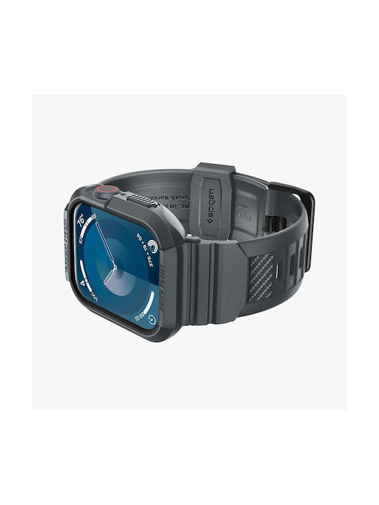 Spigen Rugged Armor ”pro” Silicone Case in Gray color for Apple Watch 4 / 5 / 6 / 7 / 8 / 9 / SE.
