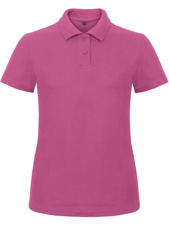 B&C ID.001 Women's Short Sleeve Promotional Blouse Fuchsia