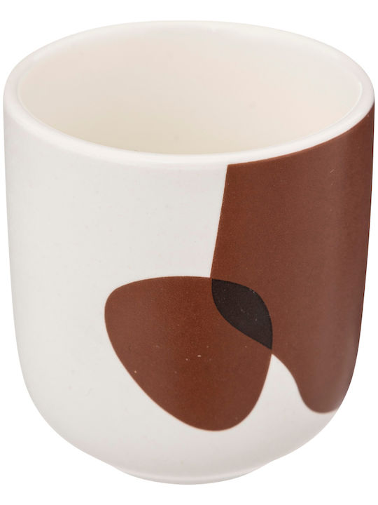 Porcelain Coffee Cup Set Brown 6pcs