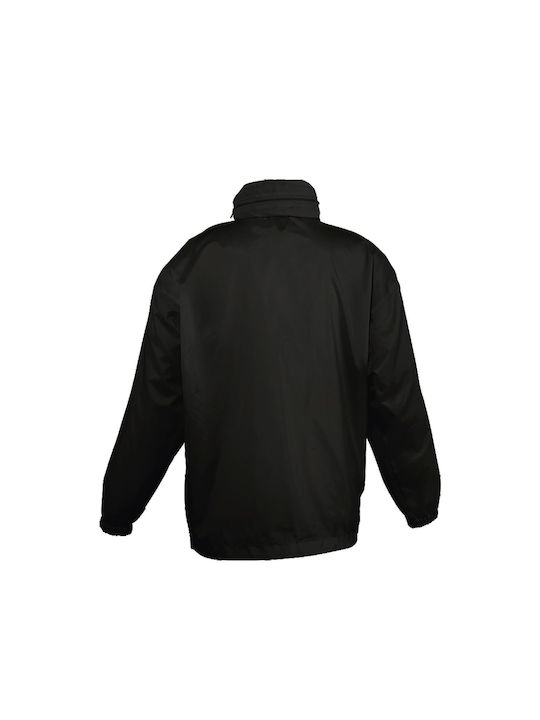 Sol's Kids Sports Jacket Short Windproof with Hood Black 32300