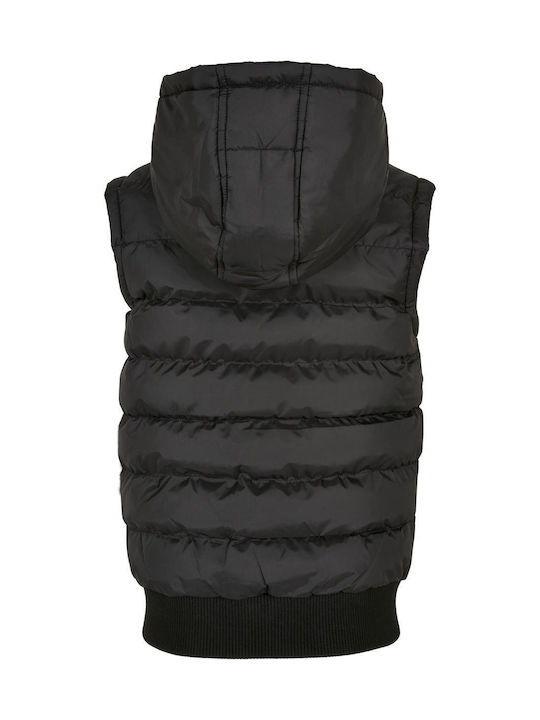 Urban Classics Kids Casual Jacket Sleeveless Short with Hood Black