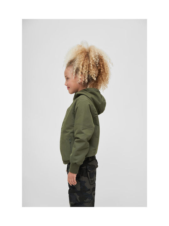 Brandit Kids Casual Jacket Windproof with Hood Olive.