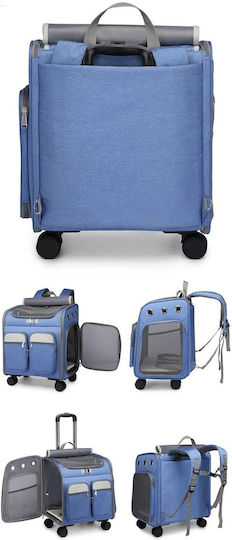 4 Dog/Cat Carrying Blue Trolley for 9kg Pets L41xW30xH43cm