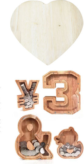 Tpster Spardose Holz Beige 18x14cm