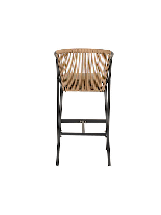 Scaun De Bar Pentru Exterior Rattan Mandraka Negru/Natural 56x63x108cm