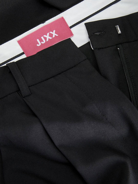 Women's High-waisted Fabric Trousers Wide Line Black