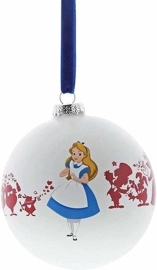 Hängendes Kugel Ornament Ornament Kunststoff Weiß 10cm