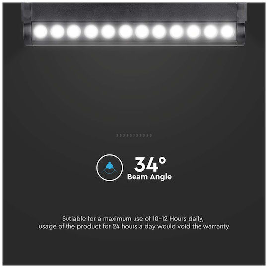 V-TAC LED Γραμμικό Φωτιστικό Οροφής 12W Ψυχρό Λευκό IP20 Μ26xΒ5.2xΥ3.3εκ.