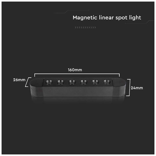 V-TAC Commercial Linear LED Ceiling Light 5W Cold White IP20 L16xD2.6xH2.4cm