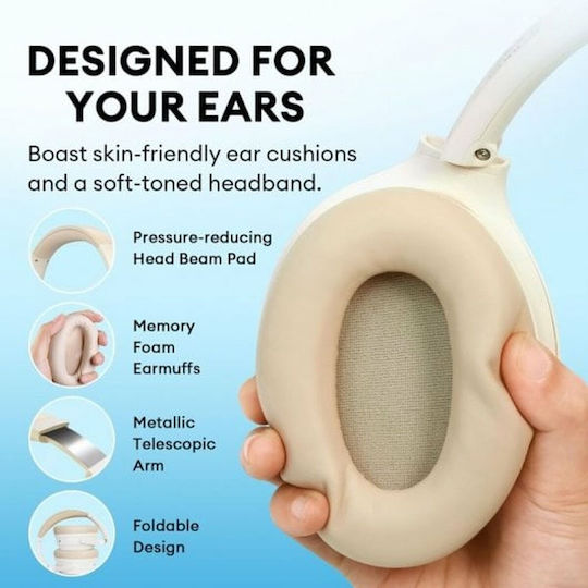 Edifier WH700NB Fără fir Bluetooth Over Ear Căști cu 68 ore de Funcționare și Încărcare Rapidă Bej