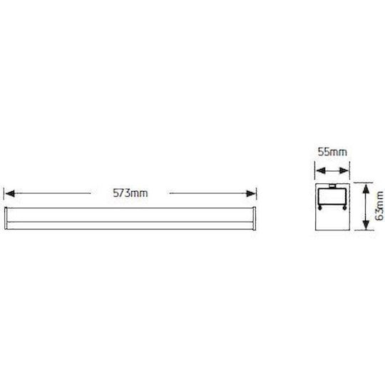Geyer Commercial Linear LED Ceiling Light 18W Natural White IP20 Dimmable L57.3xD6.3xH5.5cm