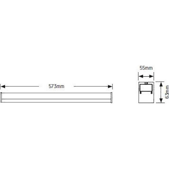 Geyer Commercial Linear LED Ceiling Light 18W Warm White IP20 Dimmable L57.3xD5.5xH6.3cm