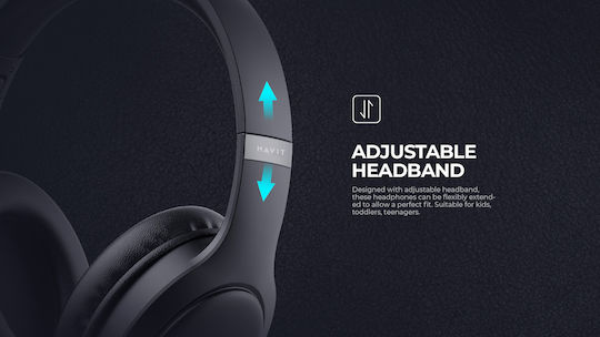 Havit H633BT Ασύρματα / Ενσύρματα Over Ear Ακουστικά με 22 ώρες Λειτουργίας Ροζ