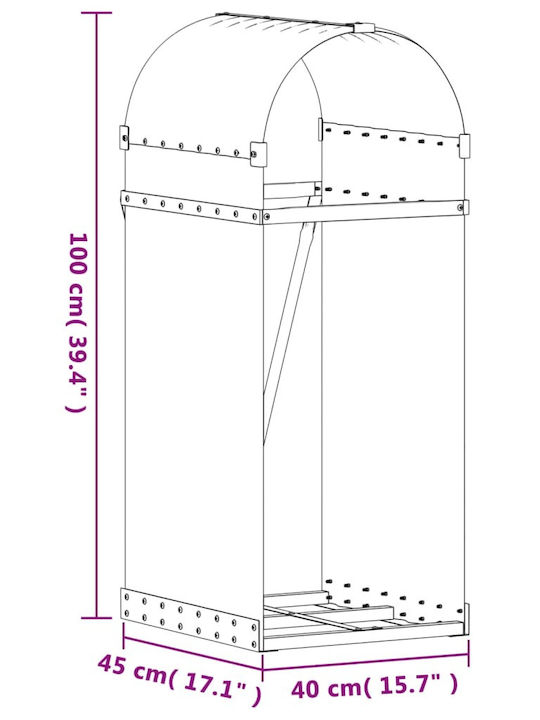 vidaXL Metallisch Regal Holzlagerung 40x45x100cm