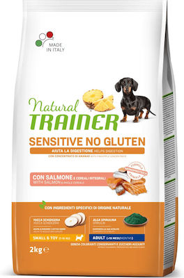 Natural Trainer Sensitive Adult Mini 2kg Dry Food Gluten Free for Adult Dogs of Small Breeds with Salmon