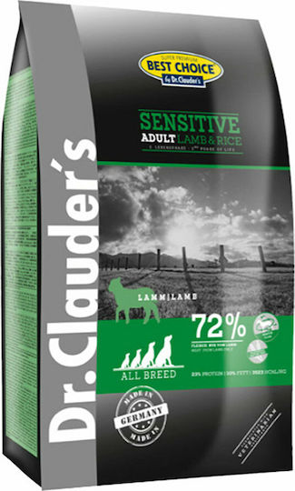 Dr.Clauder's Best Choice Sensitive Adult 12.5kg Dry Food Grain-Free for Adult Dogs with Rice and Lamb