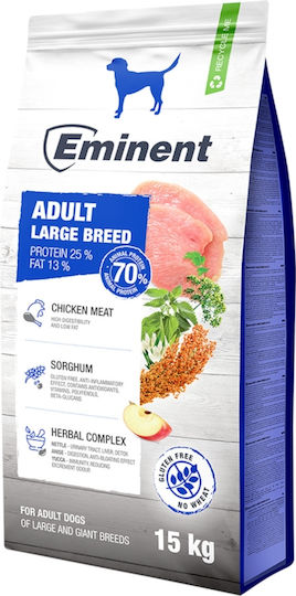 Eminent Adult Large 25/13 15kg Dry Food for Adult Large Breed Dogs with Chicken and Rice
