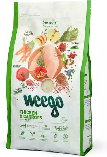 Weego Chicken & Carrots 12kg Dry Food with Few Grains for Adult Dogs with Chicken