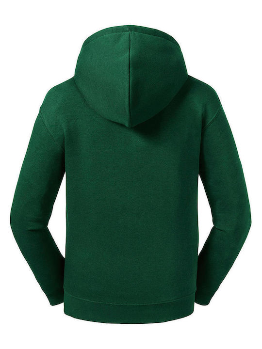 Kids Cardigan Sweatshirt Cotton with Hooded Bottle Green