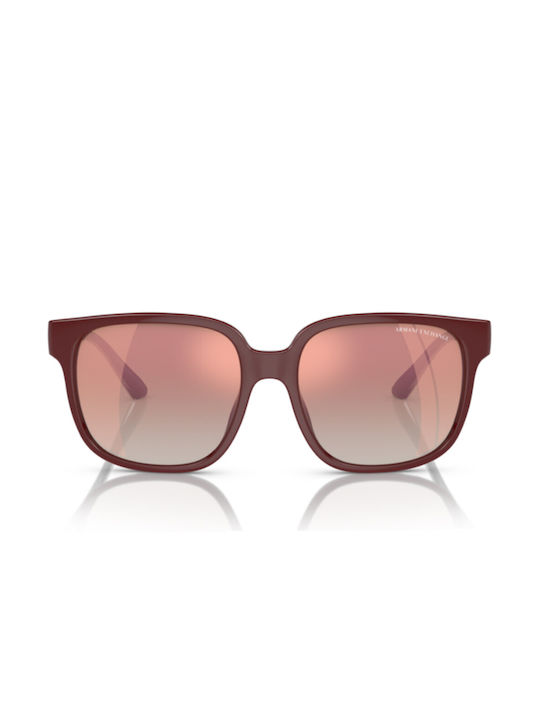 Armani Exchange Women's Sunglasses with Burgundy Plastic Frame and Pink Gradient Mirror Lens AX4136SU 82986F