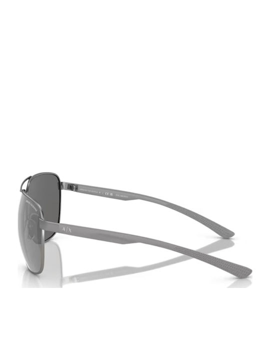 Armani Exchange Men's Sunglasses with Gray Metal Frame and Gray Lens AX2047S 6003Z3