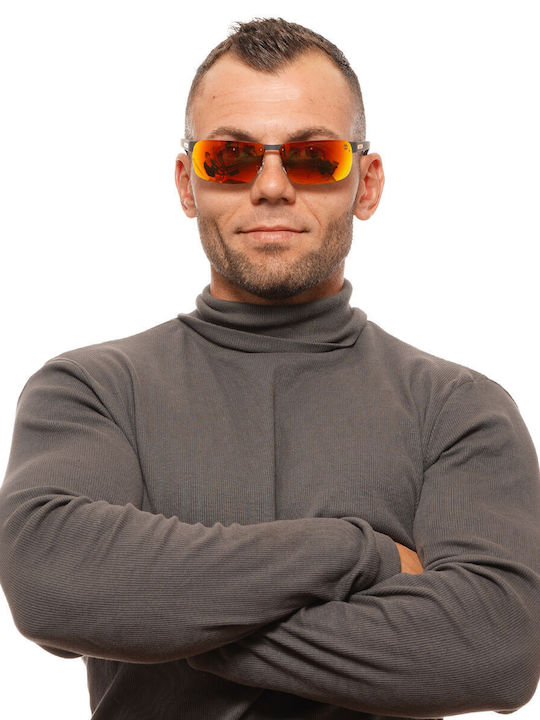 Timberland Unisex Sunglasses with Gray Plastic Frame and Orange Lens TB9236 20D