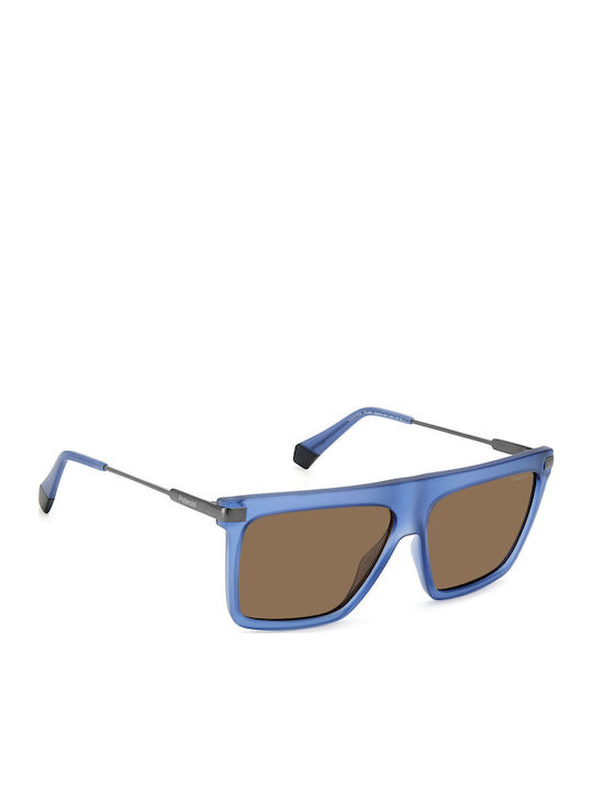 Polaroid Unisex Γυαλιά Ηλίου με Μπλε Σκελετό και Καφέ Φακό PLD6179/S FLL/SP