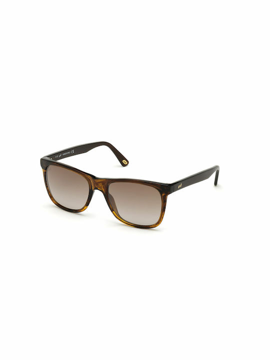 Web Men's Sunglasses with Brown Plastic Frame and Silver Mirror Lens WE0279 52G