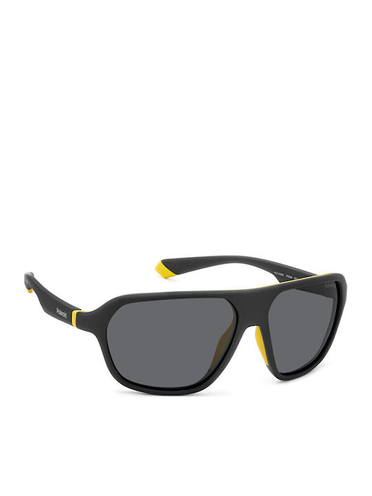 Polaroid Unisex Sunglasses With Black Horn-Rimmed Frame And Grey Lens PLD2152/S PGC/M9
