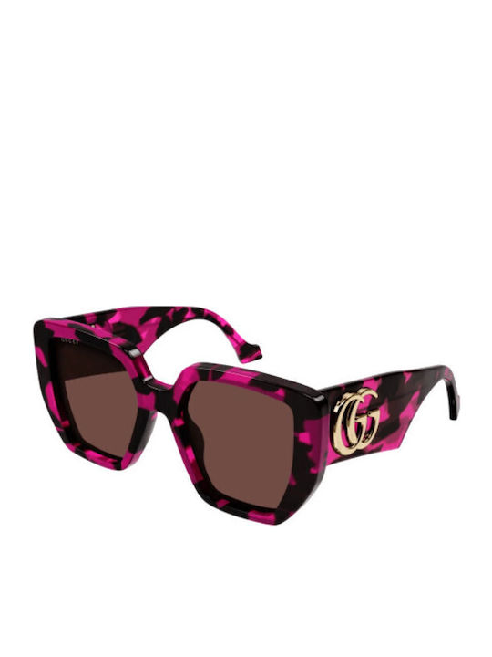 Gucci Sunglasses Burgundy with Acetate Frame & Burgundy Lens