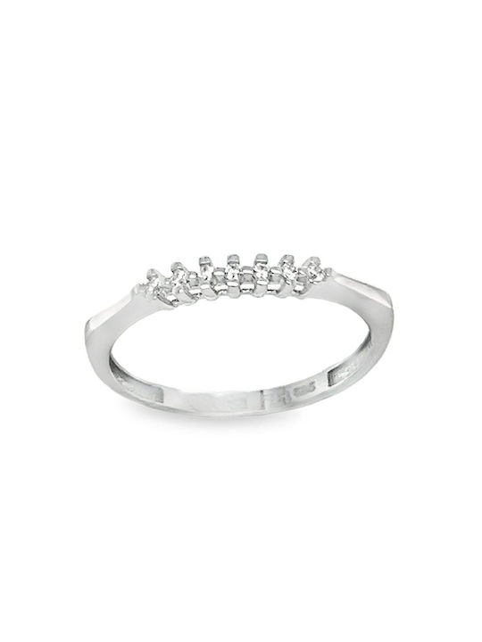 Xryseio Women's White Gold Eternity Ring with Zircon 14K