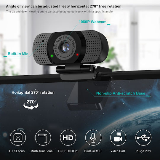 EDUP Web Camera HD 720p με Autofocus EP-1080P8