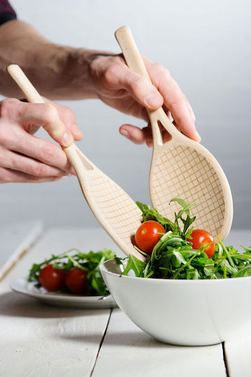 Suck Uk Wooden Cooking Utensil Set Beige 2pcs